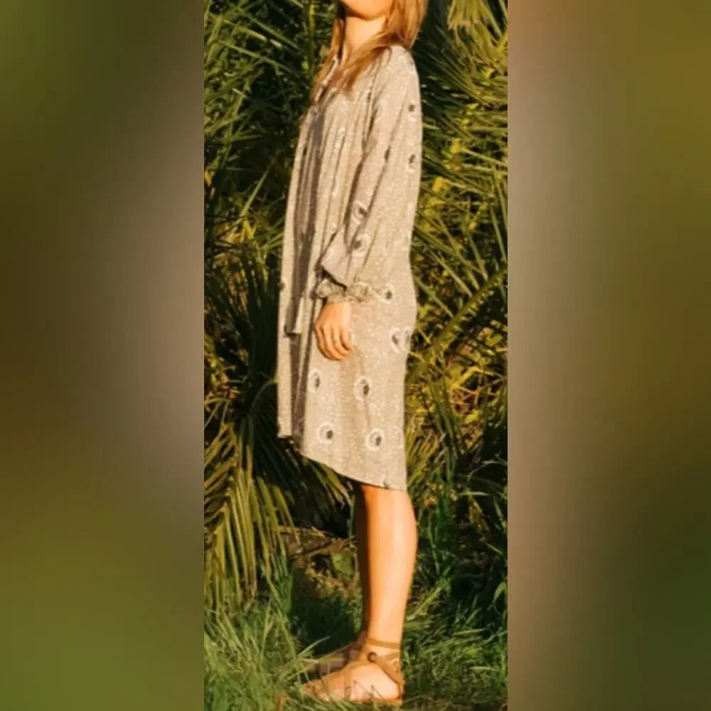 Natalie Martin Lizzy Short Dress Vintage Flowers Silver Size Small - Picture 2 of 7